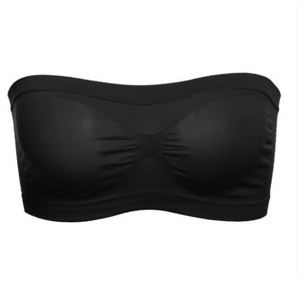 Primavera Verano mujeres sujetador sin costuras Top de tubo sujetador sin tirantes Bandeau Push up sujetador ropa interior de mujer ropa interior elástica básica Lencería