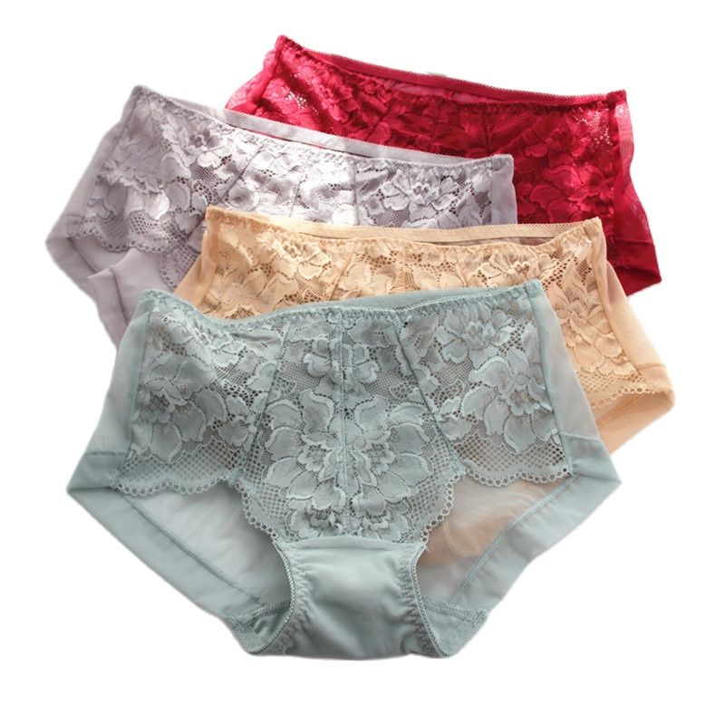 Neue Damenunterwäsche Sexy Spitzen-Breifs Nahtlose Unterhosen Hohe Taille Höschen Weibliche Unterwäsche Damenunterwäsche Damenhöschen