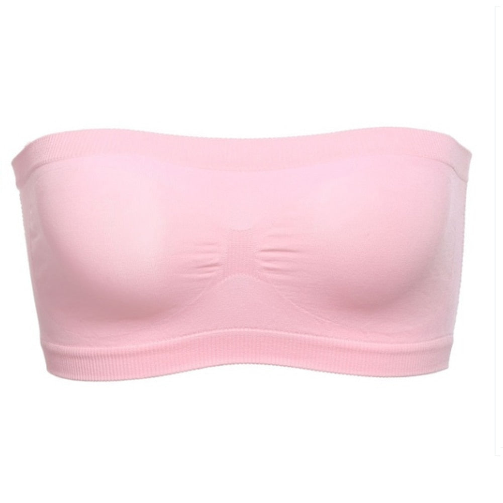 Primavera Verano mujeres sujetador sin costuras Top de tubo sujetador sin tirantes Bandeau Push up sujetador ropa interior de mujer ropa interior elástica básica Lencería
