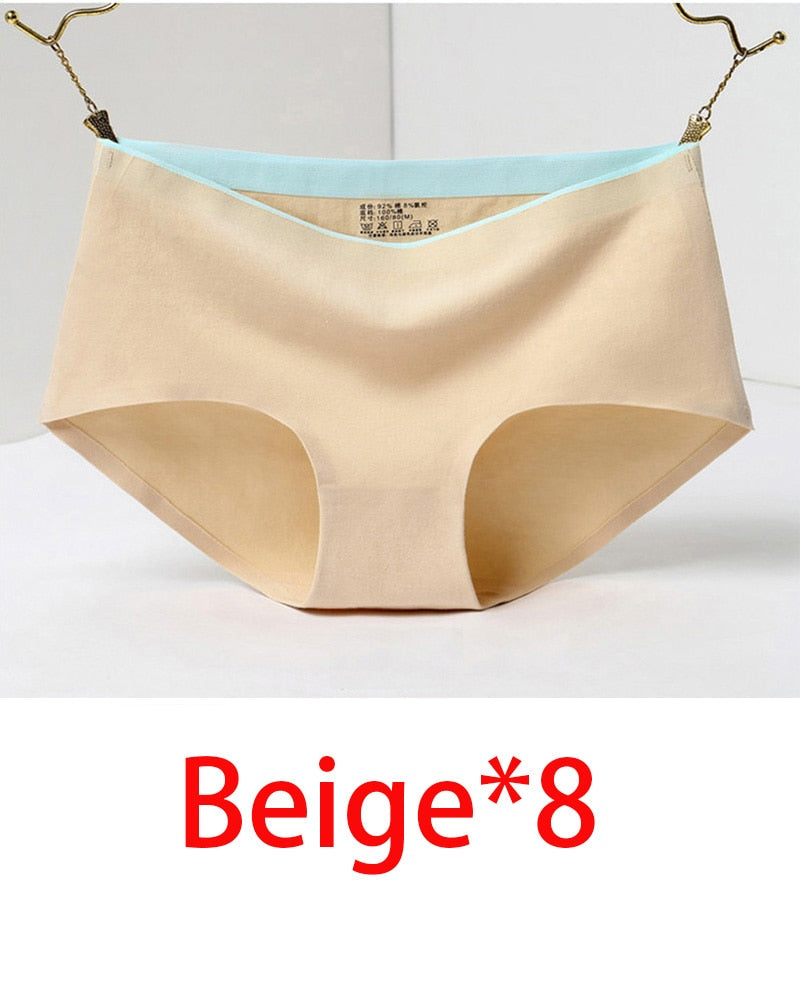 8 Uds. Calzoncillos para mujer, bragas sexys a la moda para mujer, calzoncillos lisos sin costuras, ropa interior de algodón para mujer, bragas para niña