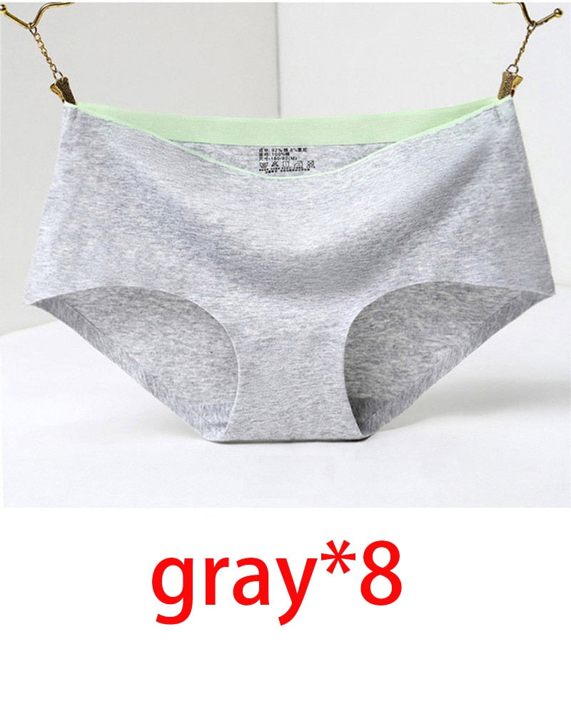 8 Uds. Calzoncillos para mujer, bragas sexys a la moda para mujer, calzoncillos lisos sin costuras, ropa interior de algodón para mujer, bragas para niña