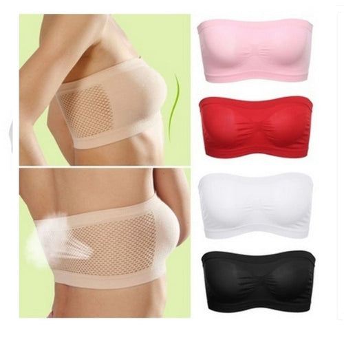 Primavera Verano mujeres sujetador sin costuras Top de tubo sujetador sin tirantes Bandeau Push up sujetador ropa interior de mujer ropa interior elástica básica Lencería