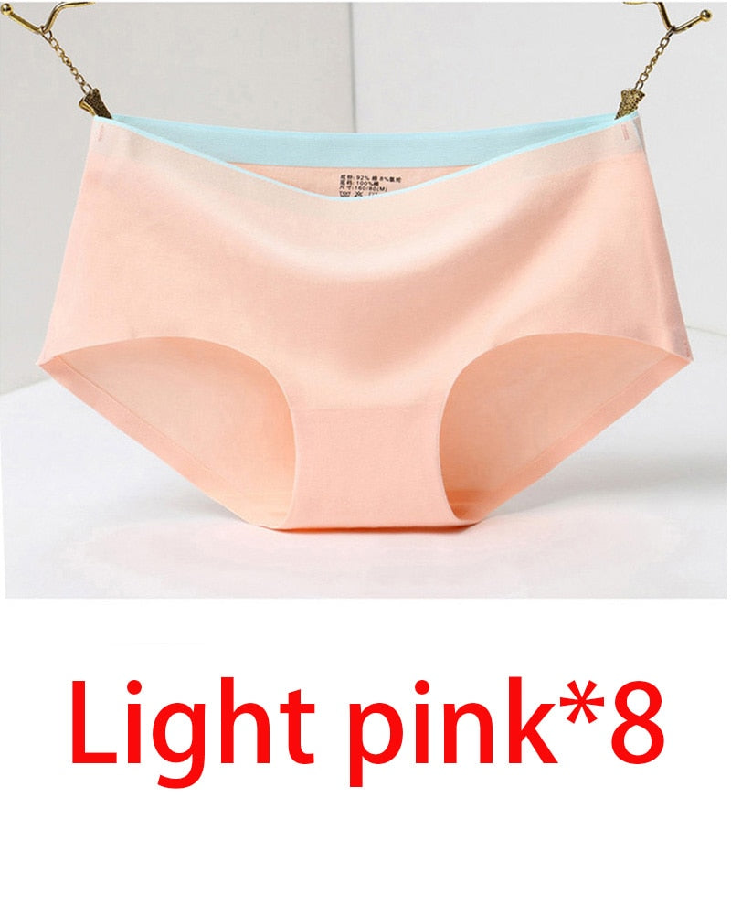 8 Uds. Calzoncillos para mujer, bragas sexys a la moda para mujer, calzoncillos lisos sin costuras, ropa interior de algodón para mujer, bragas para niña