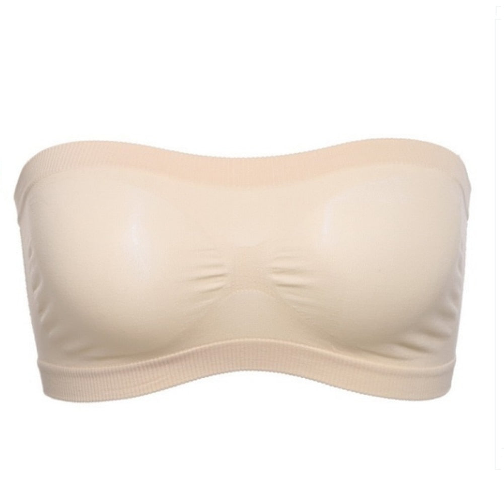 Primavera Verano mujeres sujetador sin costuras Top de tubo sujetador sin tirantes Bandeau Push up sujetador ropa interior de mujer ropa interior elástica básica Lencería
