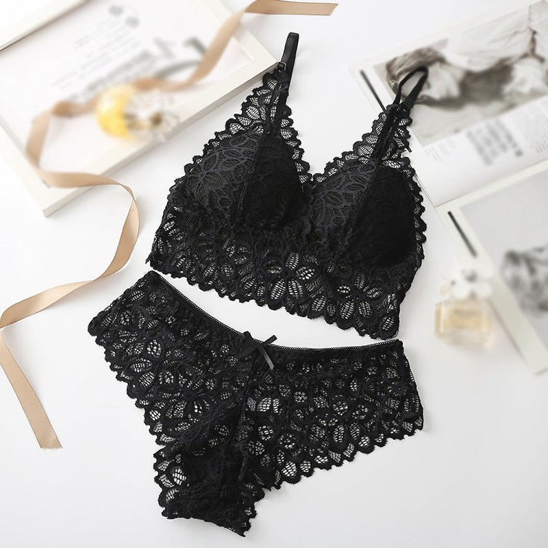 Ropa interior de encaje sexy, conjunto de sujetador francés, sujetadores cómodos para mujer, ropa interior, traje de ropa interior para mujer