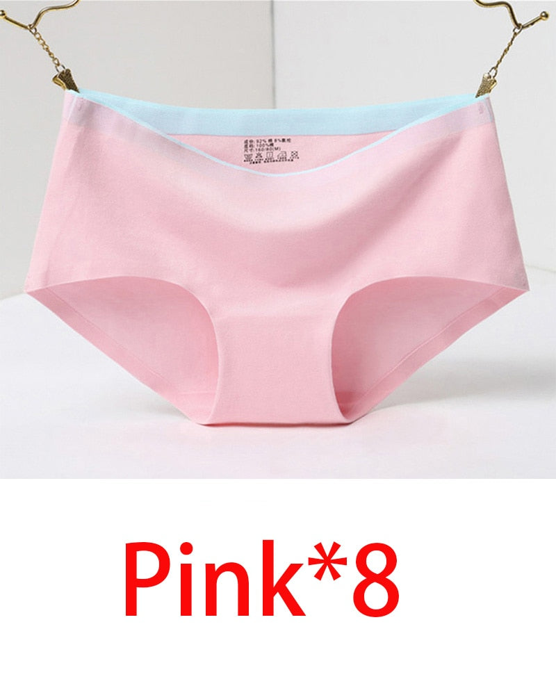 8 Uds. Calzoncillos para mujer, bragas sexys a la moda para mujer, calzoncillos lisos sin costuras, ropa interior de algodón para mujer, bragas para niña