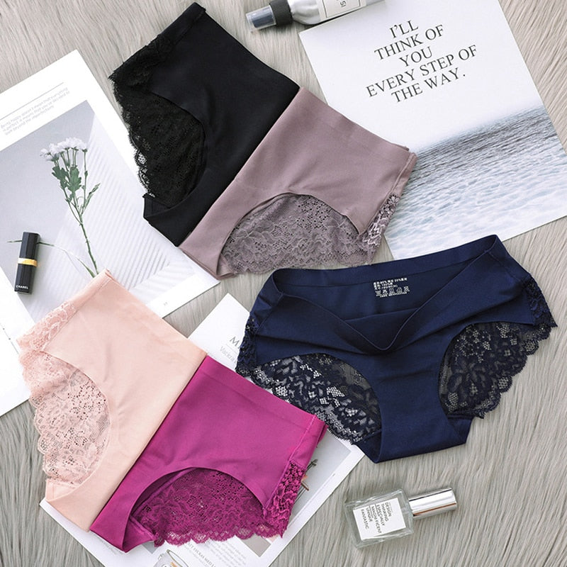 7-teiliges Set Damen-Höschen Exy Panties 2022 Damen-Iace-Dessous Einfarbig Nahtlose Slips Mid-Rise Briefs Damen-Baumwollunterwäsche