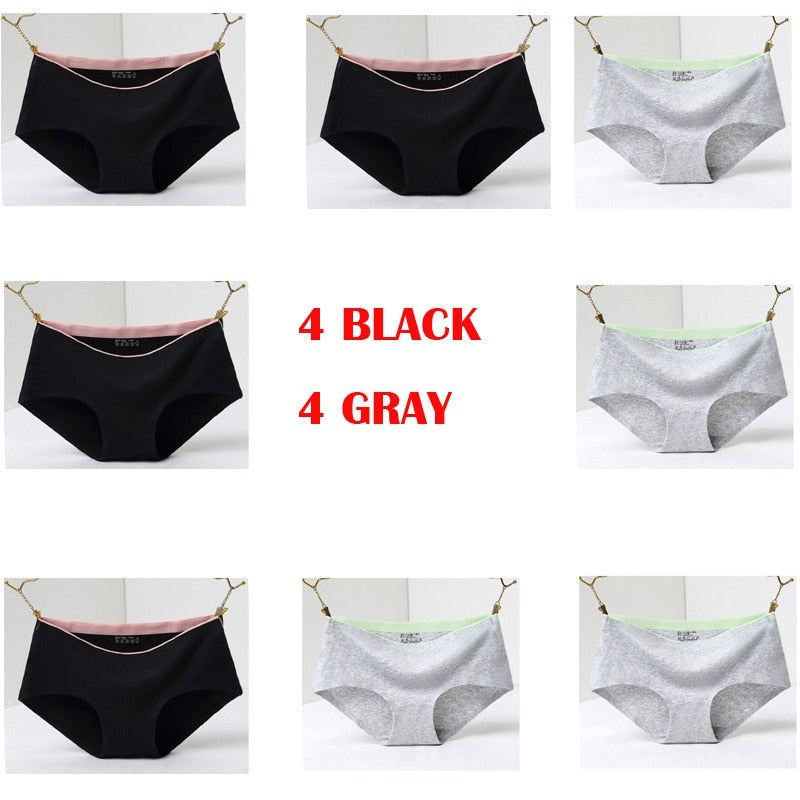 8 Uds. Calzoncillos para mujer, bragas sexys a la moda para mujer, calzoncillos lisos sin costuras, ropa interior de algodón para mujer, bragas para niña