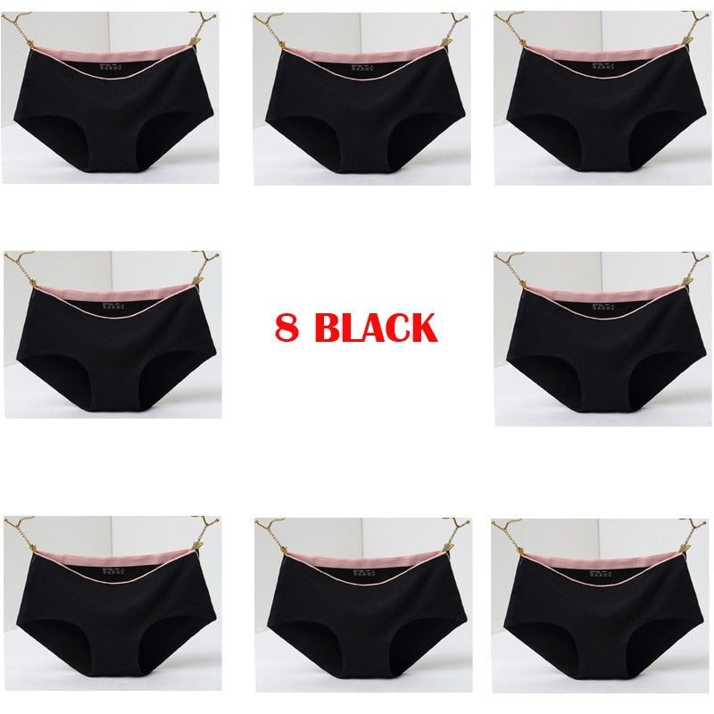 8 Uds. Calzoncillos para mujer, bragas sexys a la moda para mujer, calzoncillos lisos sin costuras, ropa interior de algodón para mujer, bragas para niña