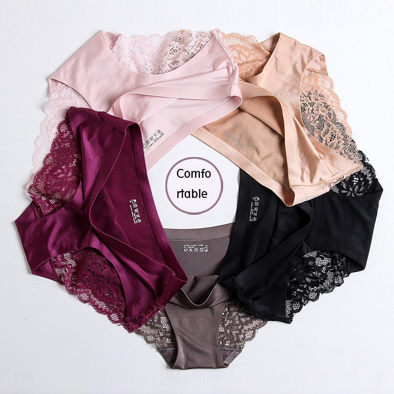 7-teiliges Set Damen-Höschen Exy Panties 2022 Damen-Iace-Dessous Einfarbig Nahtlose Slips Mid-Rise Briefs Damen-Baumwollunterwäsche