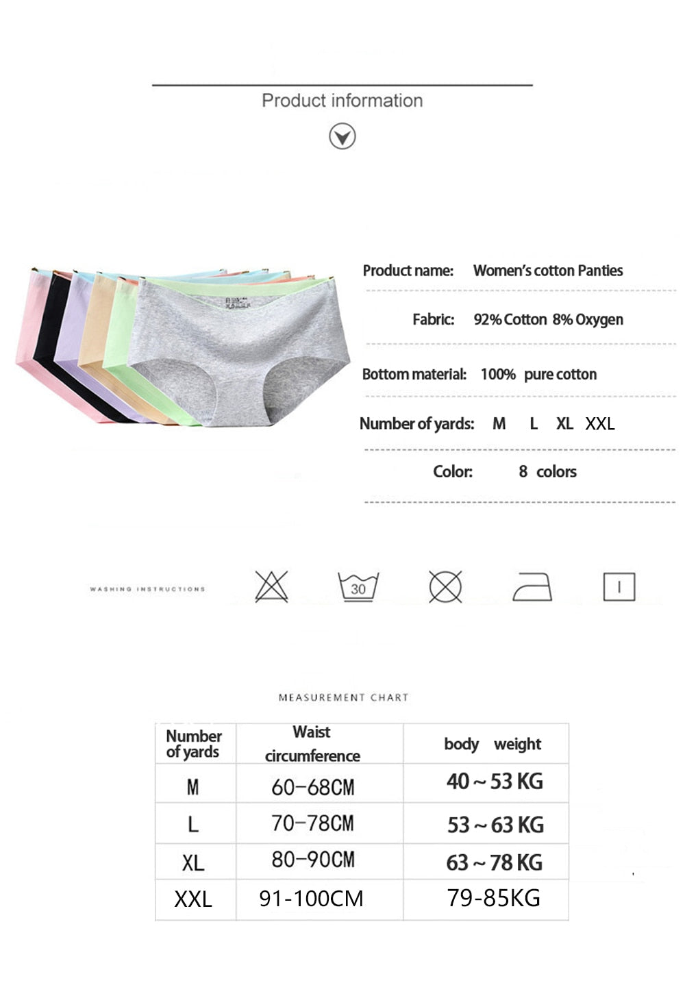 8 Uds. Calzoncillos para mujer, bragas sexys a la moda para mujer, calzoncillos lisos sin costuras, ropa interior de algodón para mujer, bragas para niña