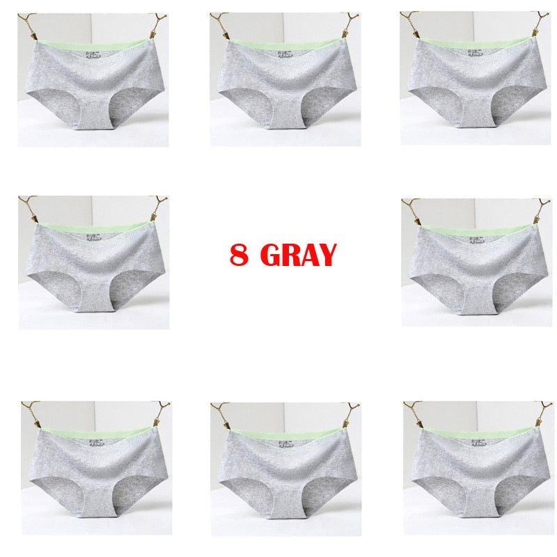 8 Uds. Calzoncillos para mujer, bragas sexys a la moda para mujer, calzoncillos lisos sin costuras, ropa interior de algodón para mujer, bragas para niña