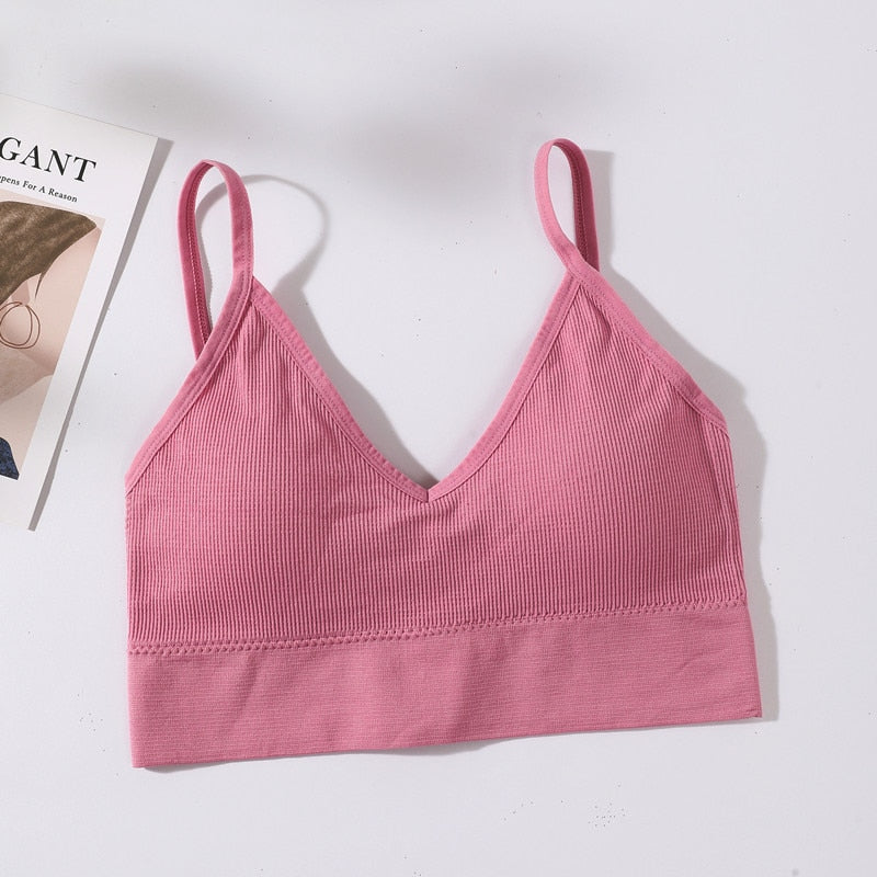 Damen Sexy Crop Tops Tube Top Weibliche Streetwear Ärmelloses Camis Nahtlose Sport Dessous T-Shirt Bh Crop Top Bandeau Top Tank