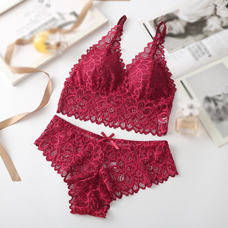 Ropa interior de encaje sexy, conjunto de sujetador francés, sujetadores cómodos para mujer, ropa interior, traje de ropa interior para mujer