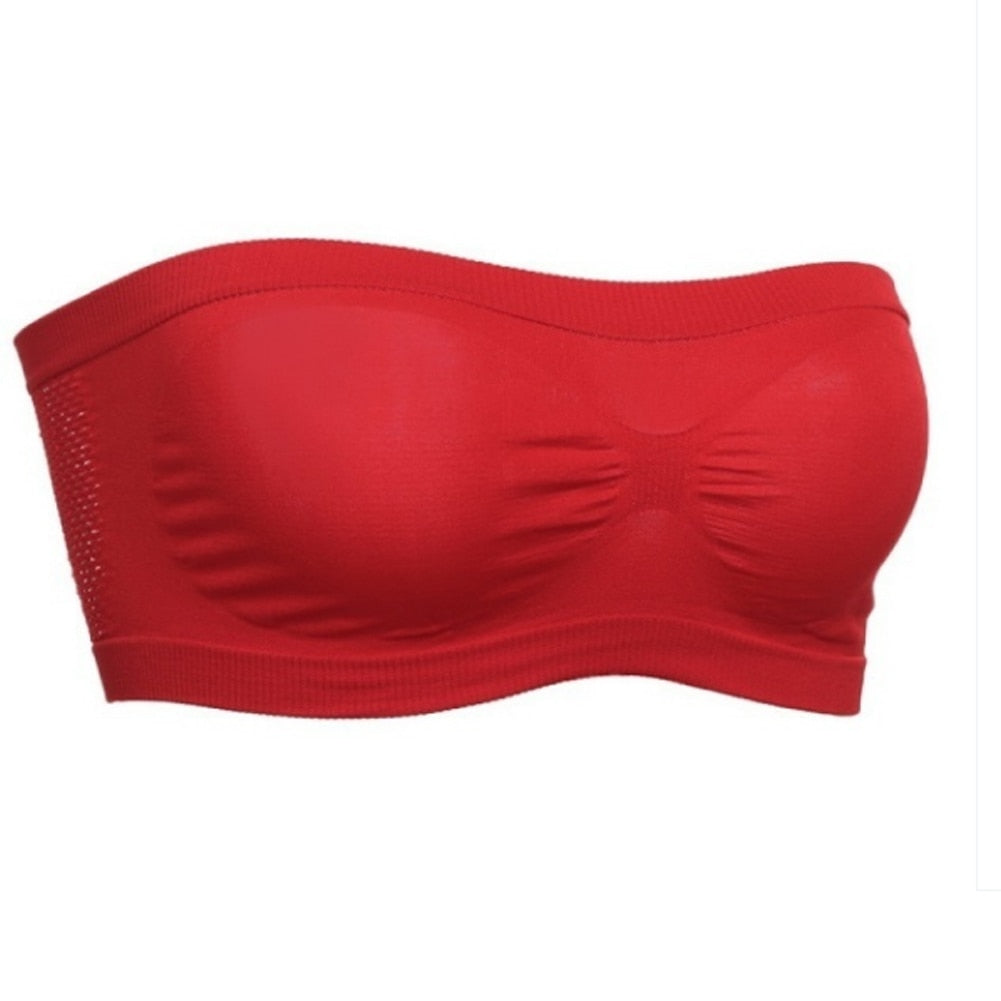 Primavera Verano mujeres sujetador sin costuras Top de tubo sujetador sin tirantes Bandeau Push up sujetador ropa interior de mujer ropa interior elástica básica Lencería