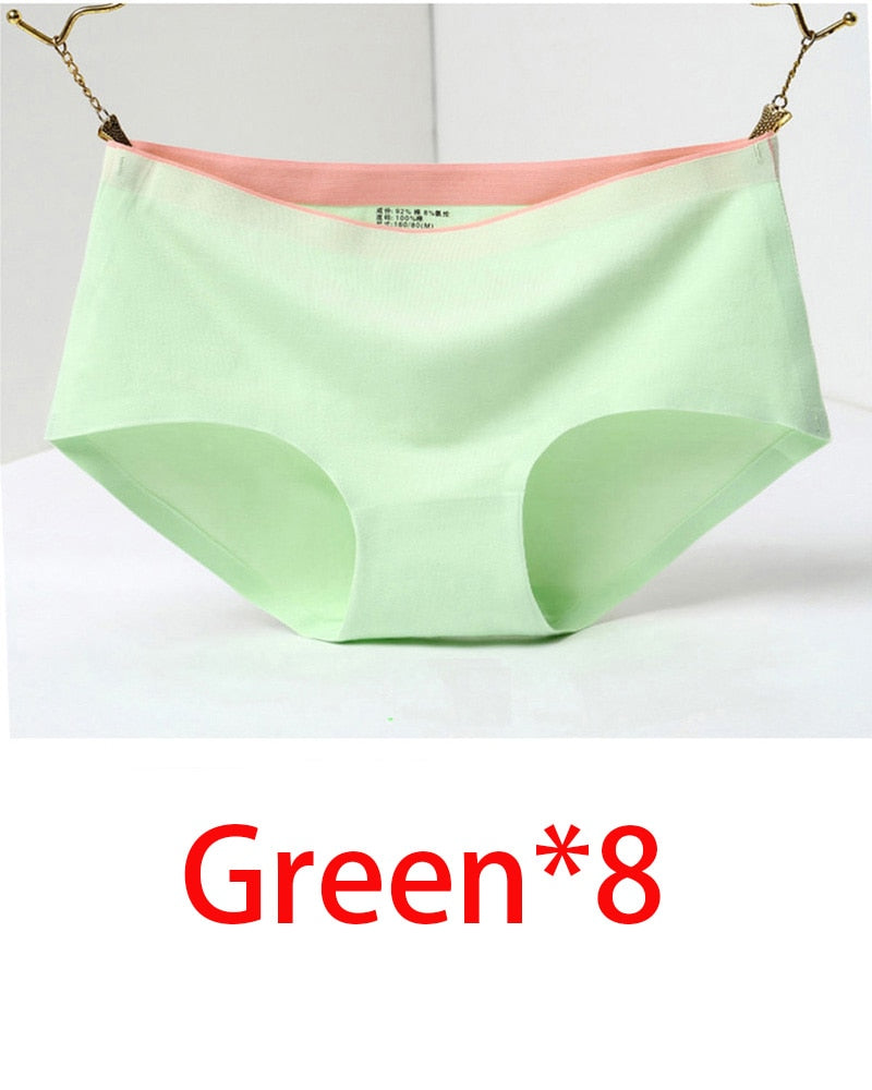 8 Uds. Calzoncillos para mujer, bragas sexys a la moda para mujer, calzoncillos lisos sin costuras, ropa interior de algodón para mujer, bragas para niña