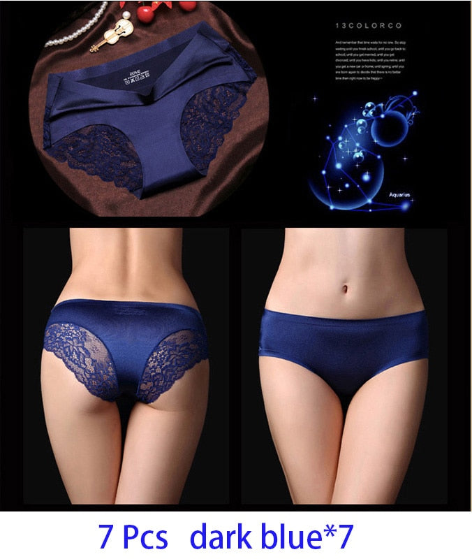 7-teiliges Set Damen-Höschen Exy Panties 2022 Damen-Iace-Dessous Einfarbig Nahtlose Slips Mid-Rise Briefs Damen-Baumwollunterwäsche