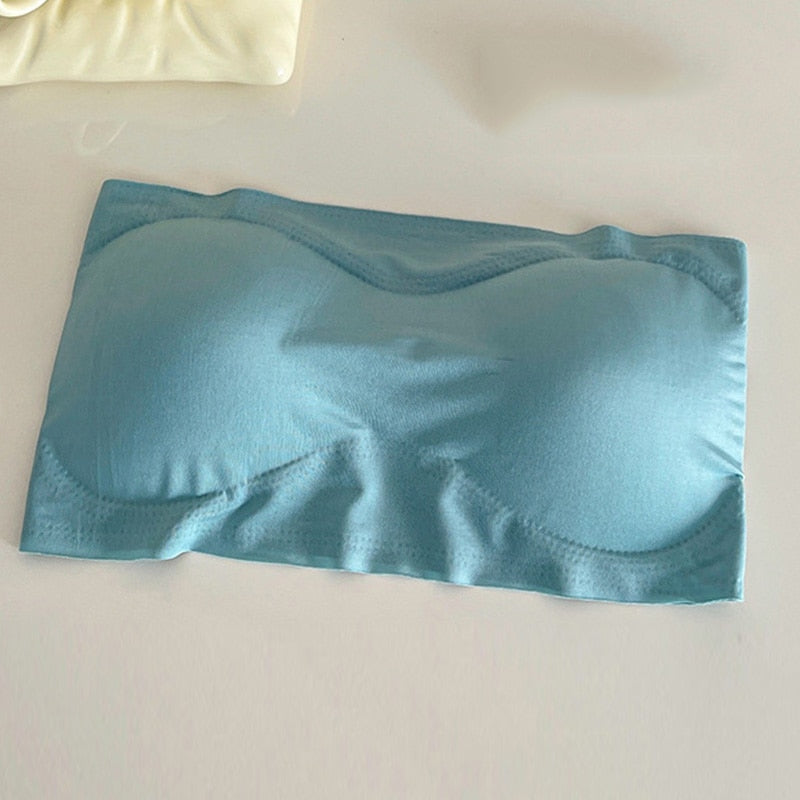 Primavera Verano mujeres sujetador sin costuras Top de tubo sujetador sin tirantes Bandeau Push up sujetador ropa interior de mujer ropa interior elástica básica Lencería