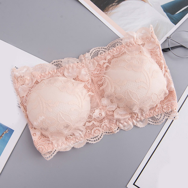 Primavera Verano mujeres sujetador sin costuras Top de tubo sujetador sin tirantes Bandeau Push up sujetador ropa interior de mujer ropa interior elástica básica Lencería