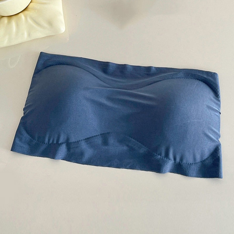 Primavera Verano mujeres sujetador sin costuras Top de tubo sujetador sin tirantes Bandeau Push up sujetador ropa interior de mujer ropa interior elástica básica Lencería