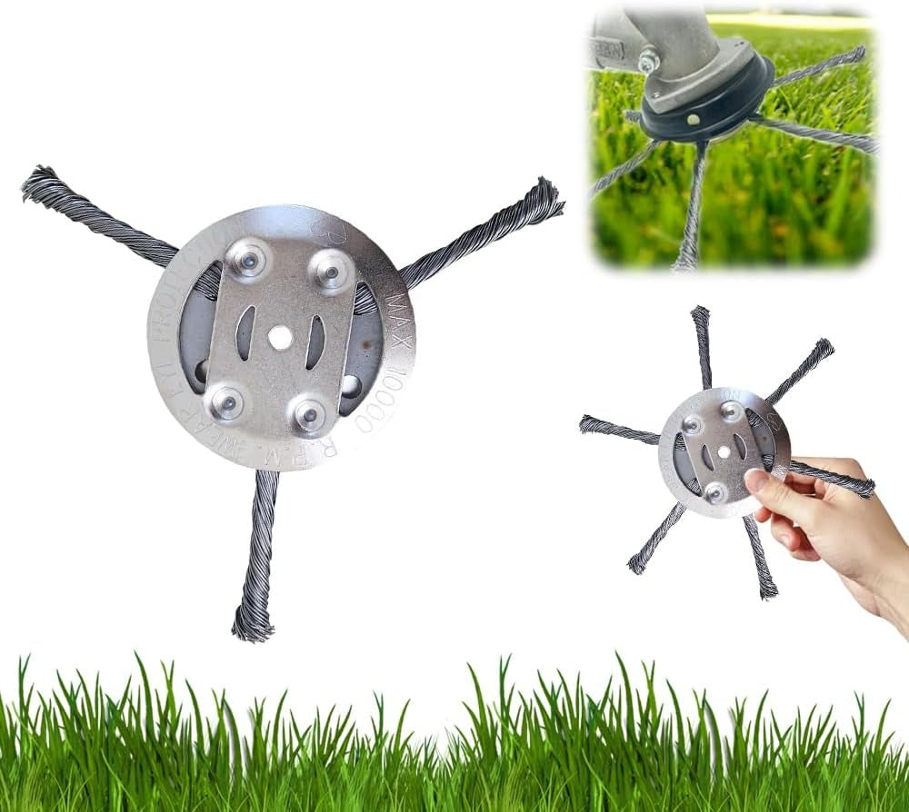 Unbreakable Steel Wire Trimmer Head -♻️Universal Fit Lifetime Replacement for Gas & Electric Trimmers -🇺🇸End String Snapping Forever with Hardened American Steel Twisted Core Technology