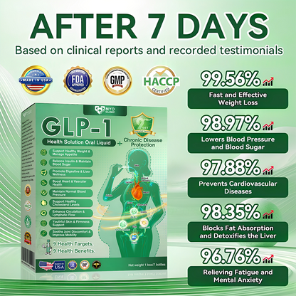 Official Store | Myo Clinic GLP-1 9-IN-1 Slim & Healthy Oral Solution(Once a day, visible results in 7 days) Supports obesity, cardiovascular health, diabetes, sleep apnea, gut health, joint issues, while also firming the skin and boosting energy