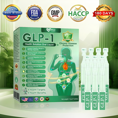 Official Store | Myo Clinic GLP-1 9-IN-1 Slim & Healthy Oral Solution(Once a day, visible results in 7 days) Supports obesity, cardiovascular health, diabetes, sleep apnea, gut health, joint issues, while also firming the skin and boosting energy