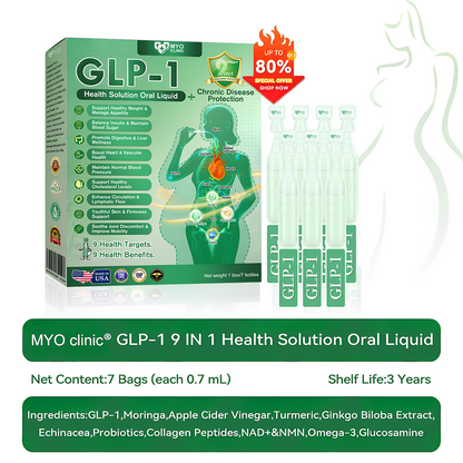 Official Store | Myo Clinic GLP-1 9-IN-1 Slim & Healthy Oral Solution(Once a day, visible results in 7 days) Supports obesity, cardiovascular health, diabetes, sleep apnea, gut health, joint issues, while also firming the skin and boosting energy