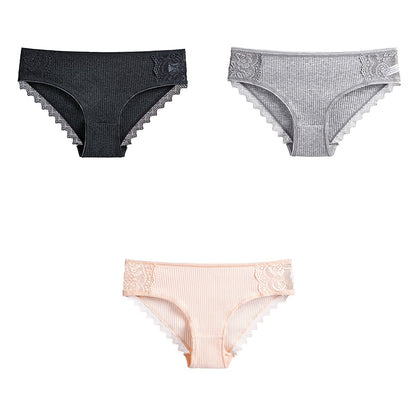 3 uds bragas de algodón para mujer, ropa interior de encaje, calzoncillos femeninos suaves y transpirables de alta calidad, ropa interior para mujer, lencería nueva BANNIROU