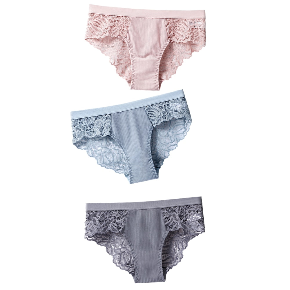 3 uds bragas de algodón, bragas sexis, bragas de encaje, ropa interior para mujer, bragas de lencería para mujer, bragas florales, calzoncillos