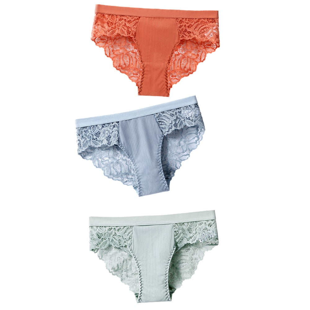 3 uds bragas de algodón, bragas sexis, bragas de encaje, ropa interior para mujer, bragas de lencería para mujer, bragas florales, calzoncillos