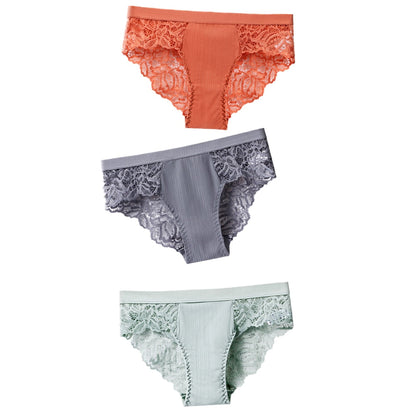 3 uds bragas de algodón, bragas sexis, bragas de encaje, ropa interior para mujer, bragas de lencería para mujer, bragas florales, calzoncillos