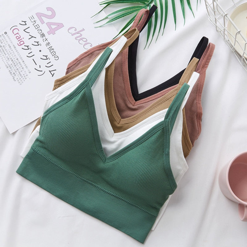 Tops cortos sexys para mujer, Top de tubo, ropa de calle femenina, camisola sin mangas, lencería deportiva sin costuras, camiseta, sujetador, Top corto, camiseta sin mangas