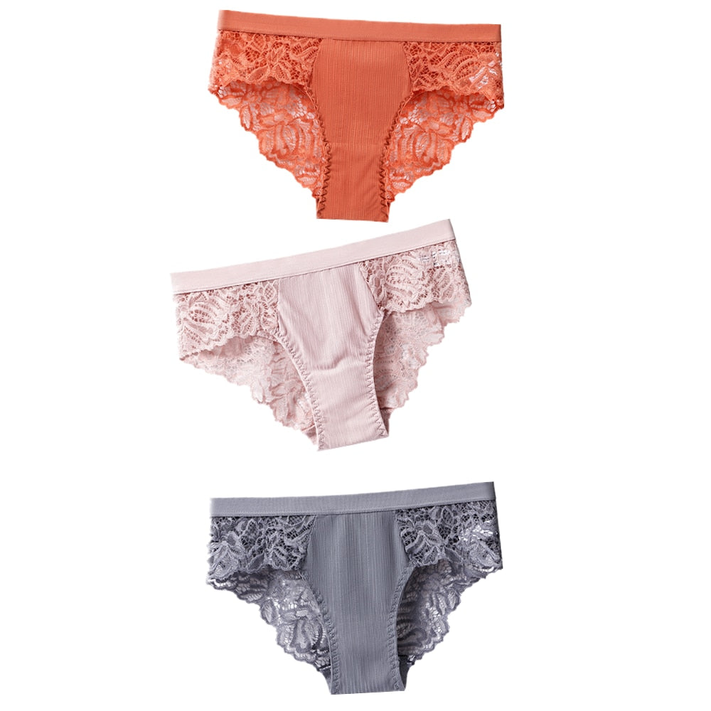 3 uds bragas de algodón, bragas sexis, bragas de encaje, ropa interior para mujer, bragas de lencería para mujer, bragas florales, calzoncillos