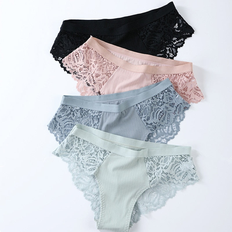 3 uds bragas de algodón, bragas sexis, bragas de encaje, ropa interior para mujer, bragas de lencería para mujer, bragas florales, calzoncillos