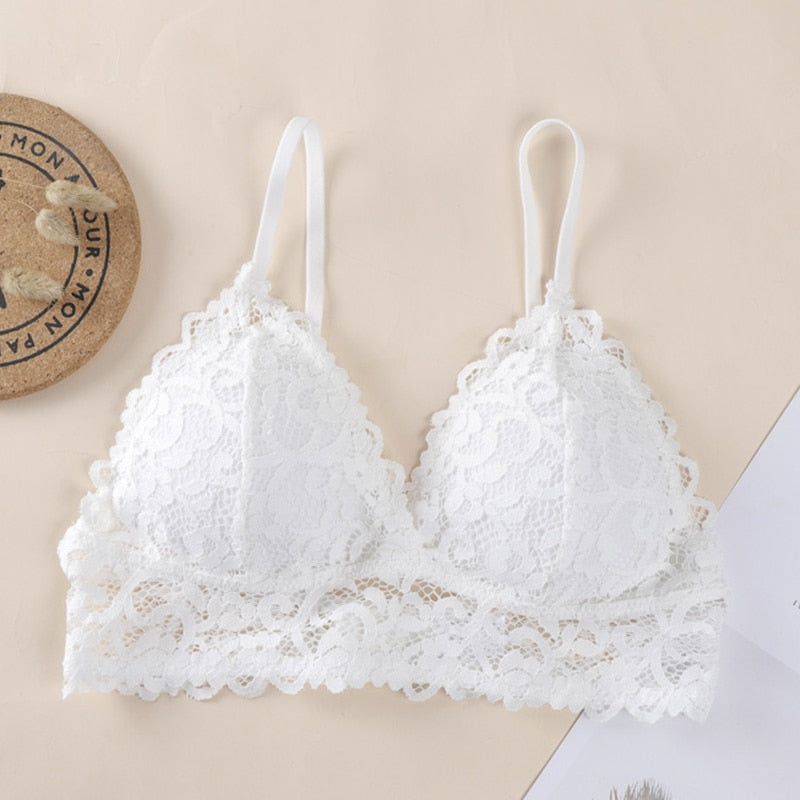 Bralette de encaje para mujer, sujetadores sin costuras, Tops de tubo traseros de belleza sexis, ropa interior para niñas, sujetadores recogidos