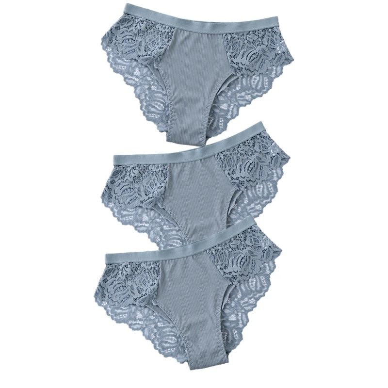 3 uds bragas de algodón, bragas sexis, bragas de encaje, ropa interior para mujer, bragas de lencería para mujer, bragas florales, calzoncillos
