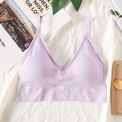 Tops cortos sexys para mujer, Top de tubo, ropa de calle femenina, camisola sin mangas, lencería deportiva sin costuras, camiseta, sujetador, Top corto, camiseta sin mangas