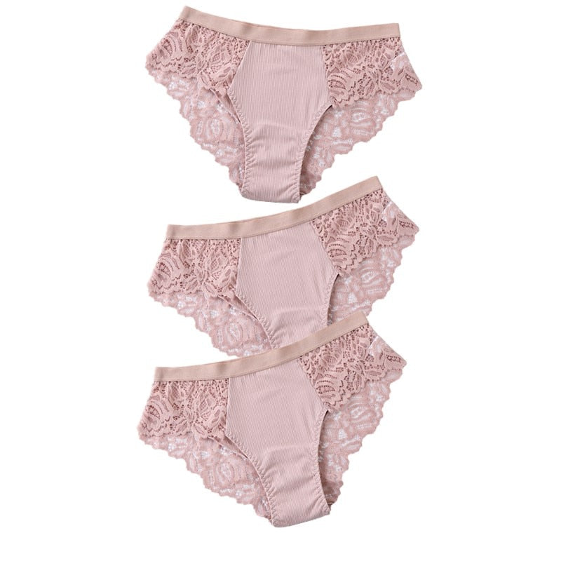 3 uds bragas de algodón, bragas sexis, bragas de encaje, ropa interior para mujer, bragas de lencería para mujer, bragas florales, calzoncillos