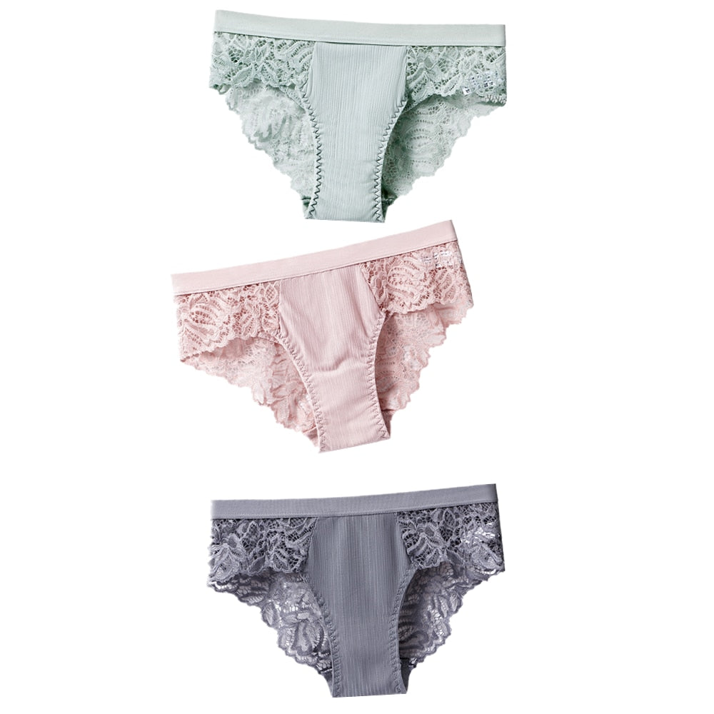 3 uds bragas de algodón, bragas sexis, bragas de encaje, ropa interior para mujer, bragas de lencería para mujer, bragas florales, calzoncillos