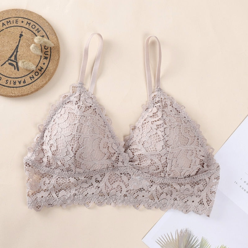 Bralette de encaje para mujer, sujetadores sin costuras, Tops de tubo traseros de belleza sexis, ropa interior para niñas, sujetadores recogidos