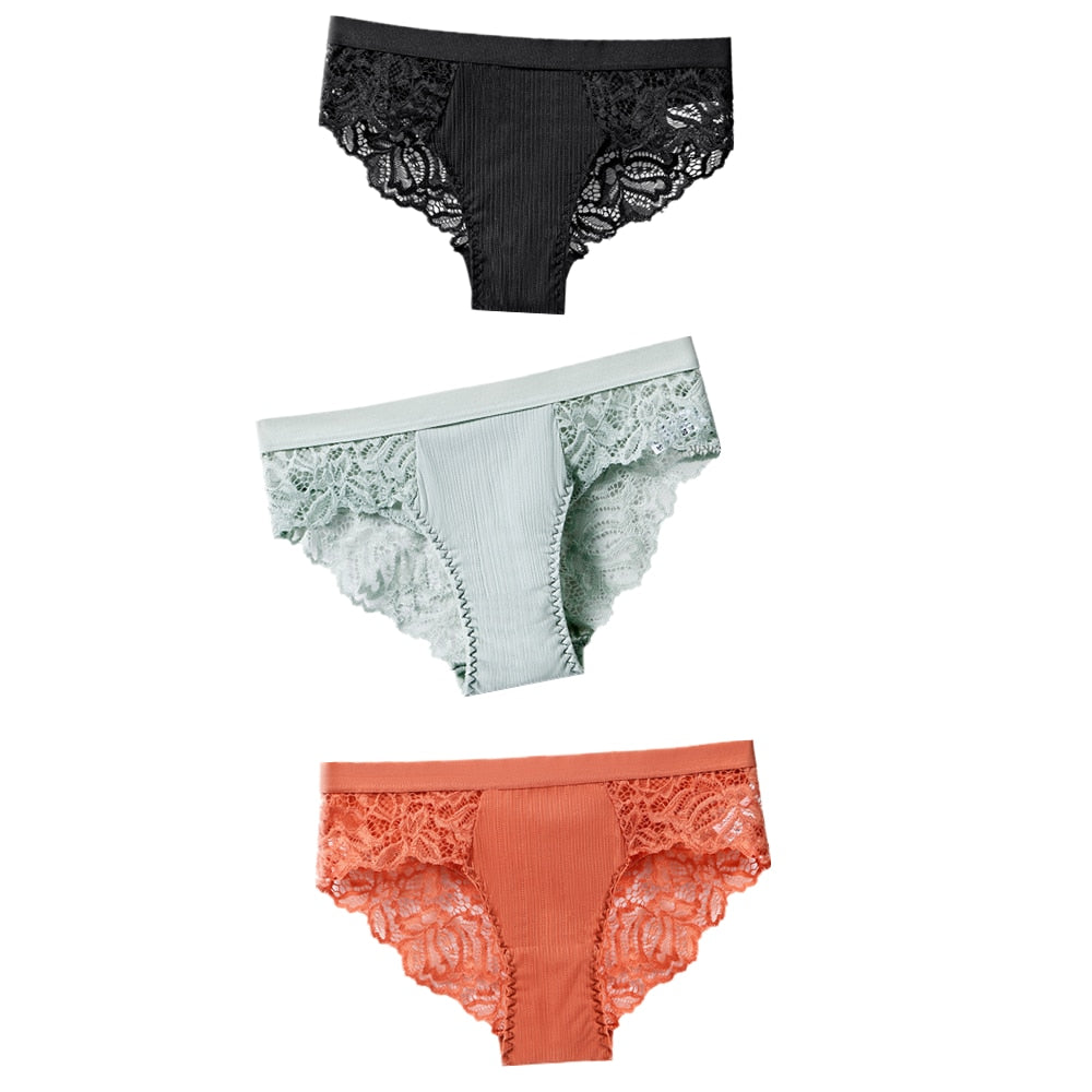 3 uds bragas de algodón, bragas sexis, bragas de encaje, ropa interior para mujer, bragas de lencería para mujer, bragas florales, calzoncillos