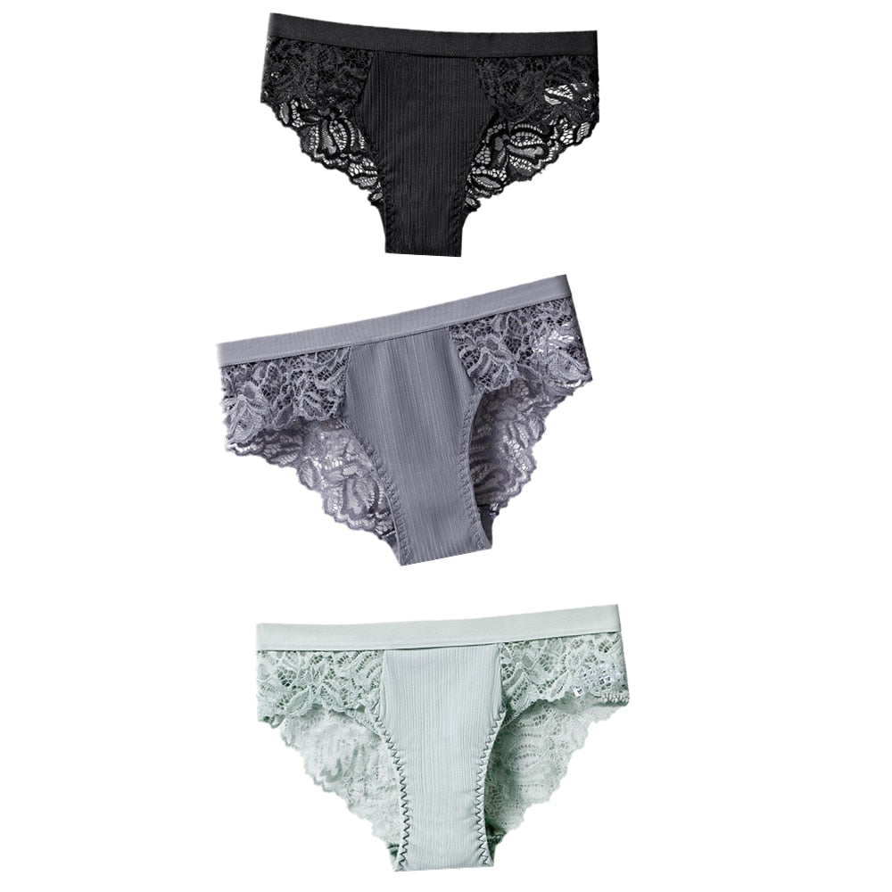 3 uds bragas de algodón, bragas sexis, bragas de encaje, ropa interior para mujer, bragas de lencería para mujer, bragas florales, calzoncillos