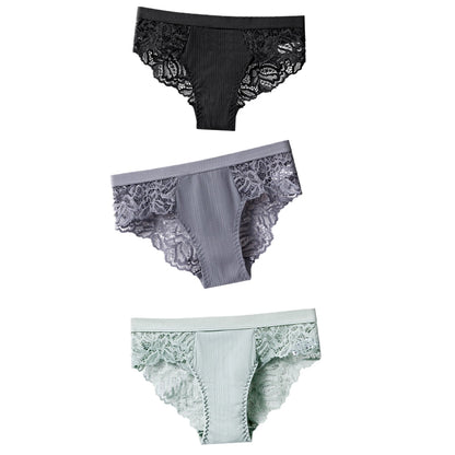 3 uds bragas de algodón, bragas sexis, bragas de encaje, ropa interior para mujer, bragas de lencería para mujer, bragas florales, calzoncillos