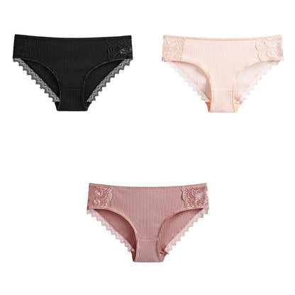 3 uds bragas de algodón para mujer, ropa interior de encaje, calzoncillos femeninos suaves y transpirables de alta calidad, ropa interior para mujer, lencería nueva BANNIROU