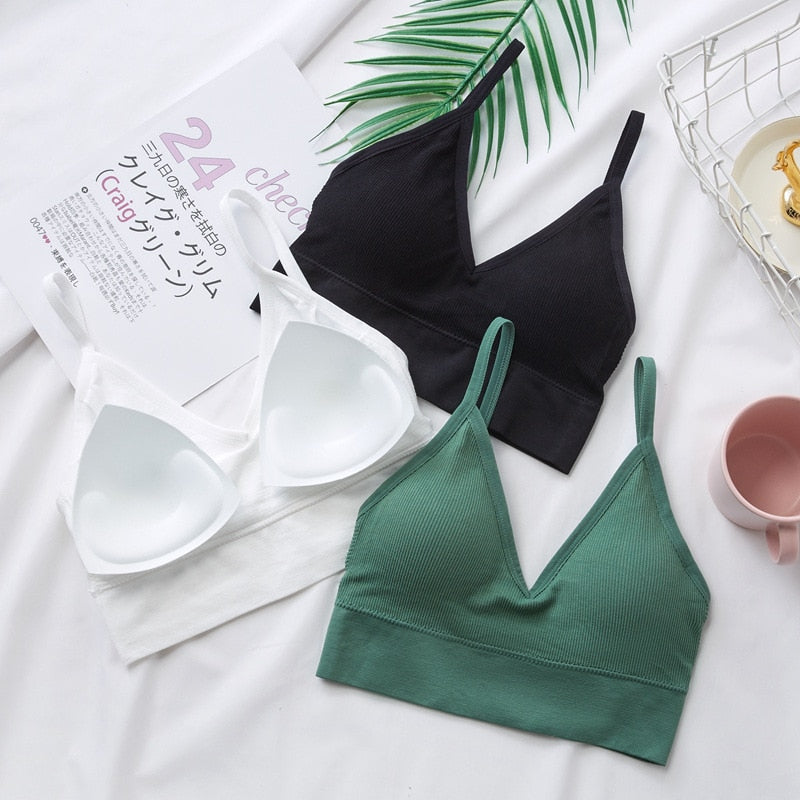 Tops cortos sexys para mujer, Top de tubo, ropa de calle femenina, camisola sin mangas, lencería deportiva sin costuras, camiseta, sujetador, Top corto, camiseta sin mangas