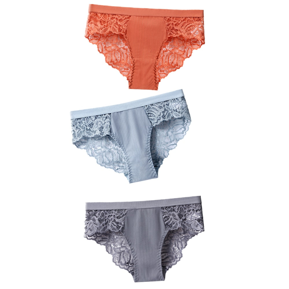 3 uds bragas de algodón, bragas sexis, bragas de encaje, ropa interior para mujer, bragas de lencería para mujer, bragas florales, calzoncillos