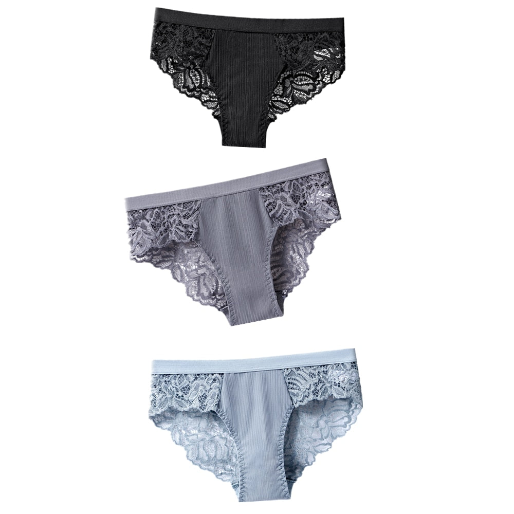 3 uds bragas de algodón, bragas sexis, bragas de encaje, ropa interior para mujer, bragas de lencería para mujer, bragas florales, calzoncillos