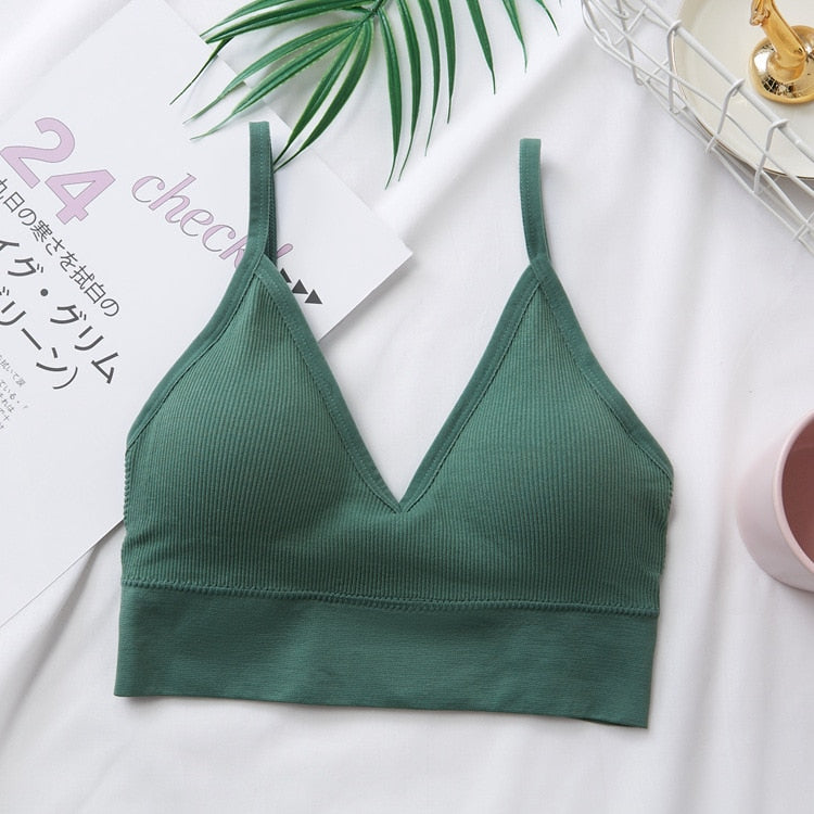 Tops cortos sexys para mujer, Top de tubo, ropa de calle femenina, camisola sin mangas, lencería deportiva sin costuras, camiseta, sujetador, Top corto, camiseta sin mangas