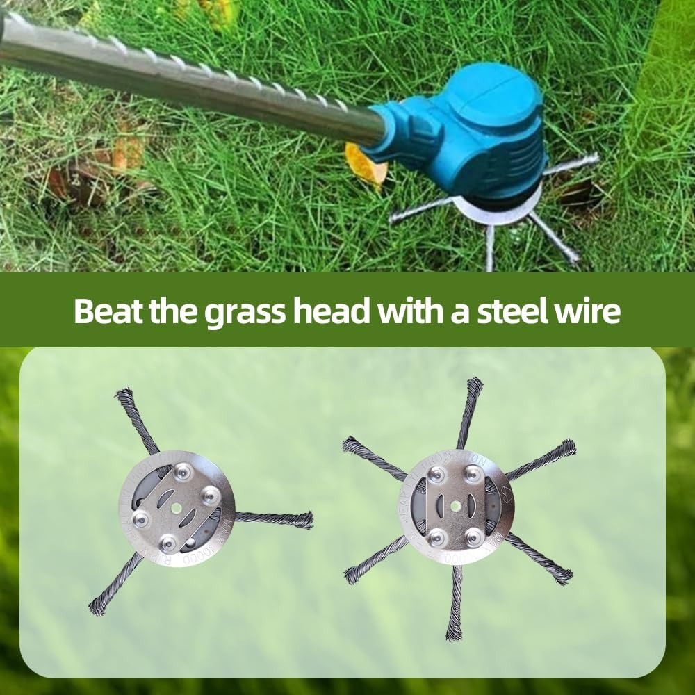 Unbreakable Steel Wire Trimmer Head -♻️Universal Fit Lifetime Replacement for Gas & Electric Trimmers -🇺🇸End String Snapping Forever with Hardened American Steel Twisted Core Technology